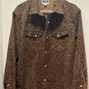 Mens Wrangler Fender Button Down Top XL